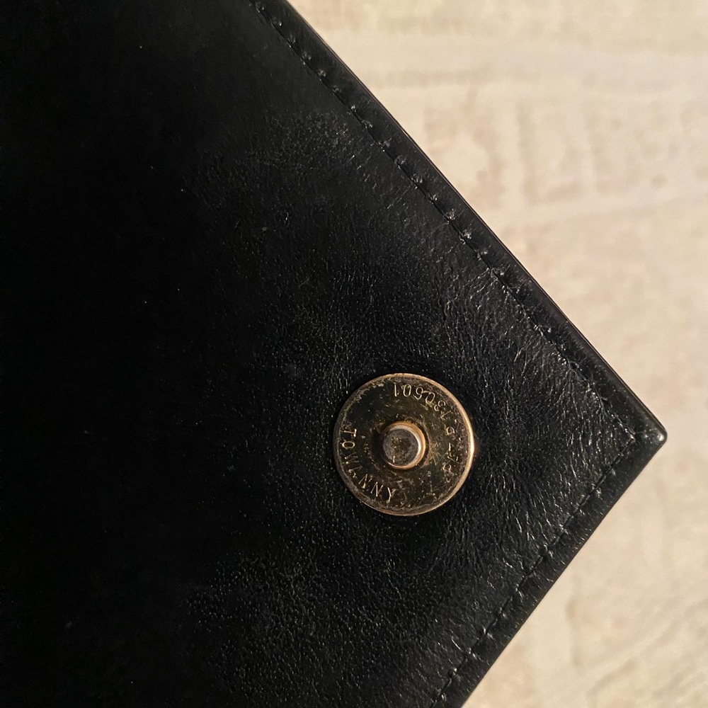 Yves Saint Laurent Black Leather Chevron Pouch Envelope Clutch - Picture 3 of 16